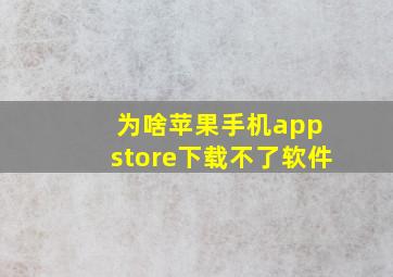 为啥苹果手机app store下载不了软件